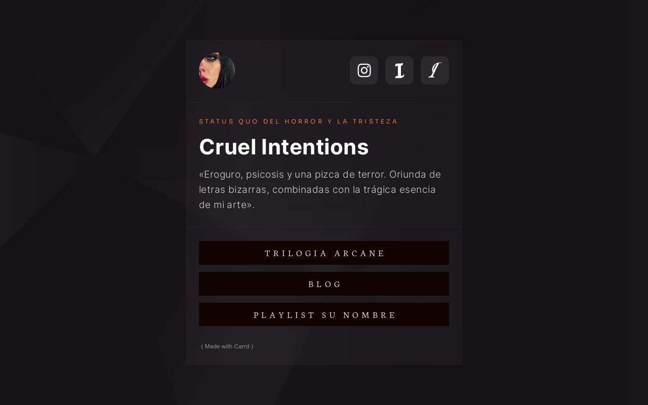 Carrd profile picture for @cruelly